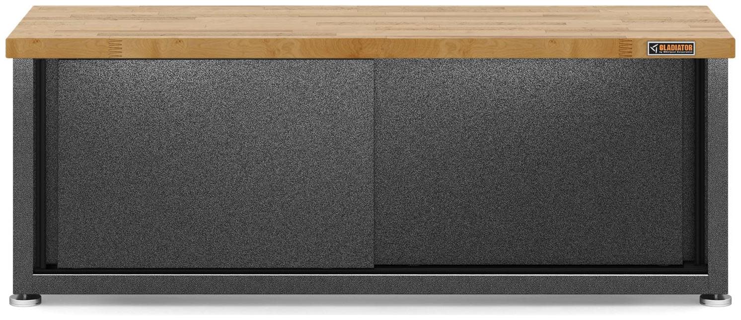Gladiator GAGB54SBJ 54" Width Storage Shoe Bench Hammered Granite Storage and Organization Garage Organizers Storage Cabinets