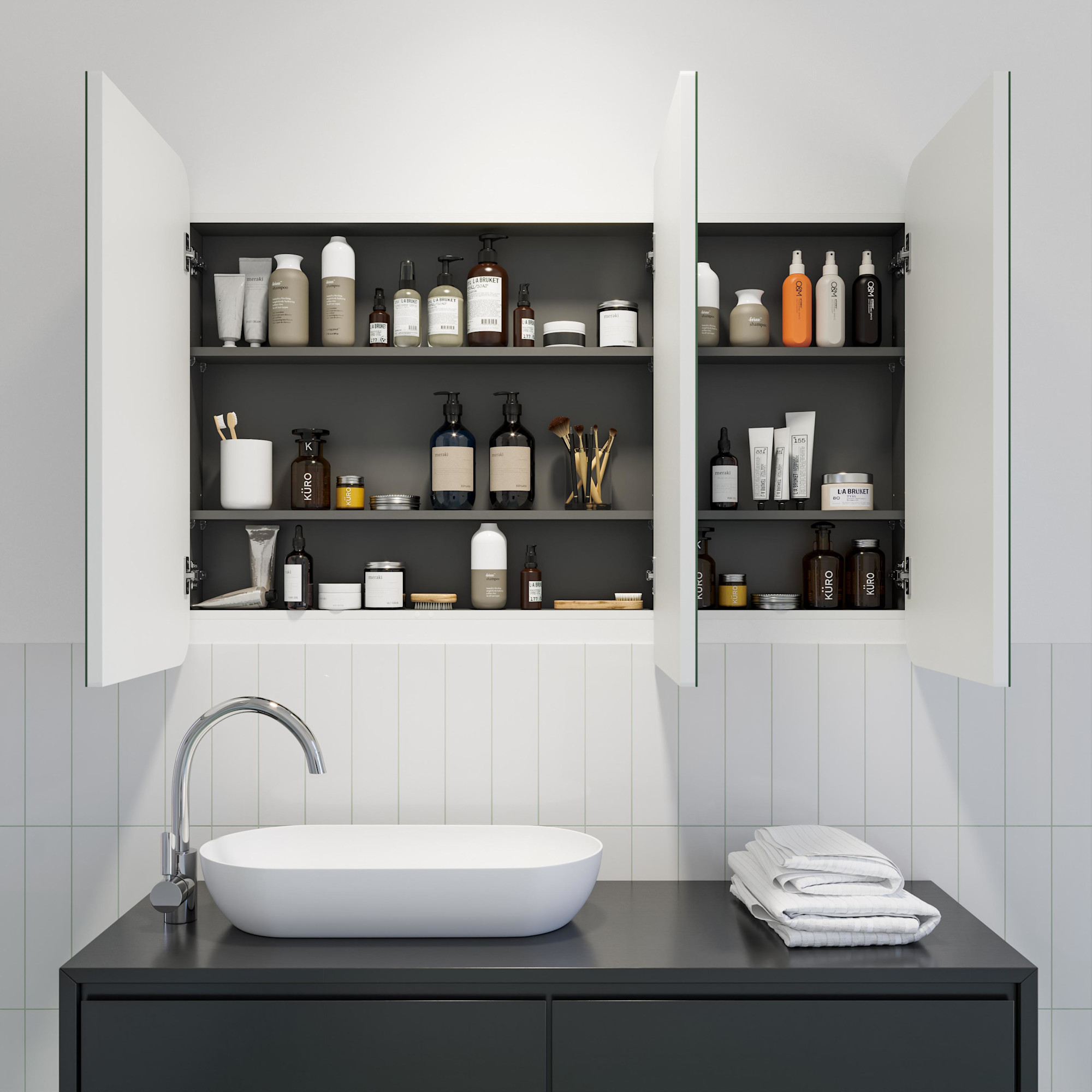 Photos - Other for Medicine Glass Warehouse MC3-SQ-48X32 Erzi 48" x 32" Frameless Triple Door Medicine Cabinet White Bathroom Storage Medicine Cabinets