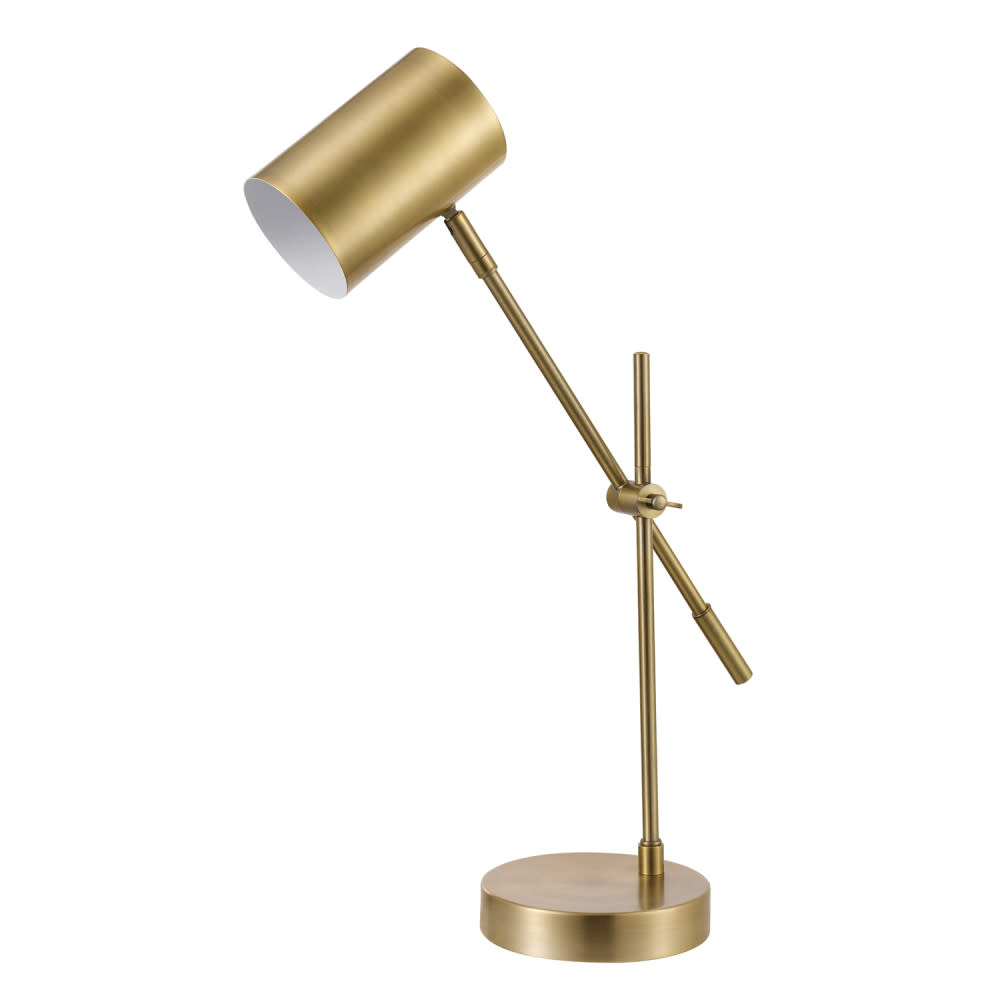Globe Electric 52098 Pratt Single Light Adjustable Height Boom Arm Desk Lamp Matte Brass Lamps Desk Lamps