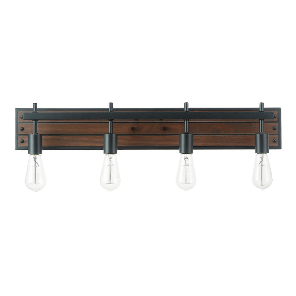 Photos - Chandelier / Lamp Electric Globe  91000912 Mackay 4 Light 30" Wide Vanity Light Matte Black Indoor Lighting Bathroom Fixtures Vanity Light 