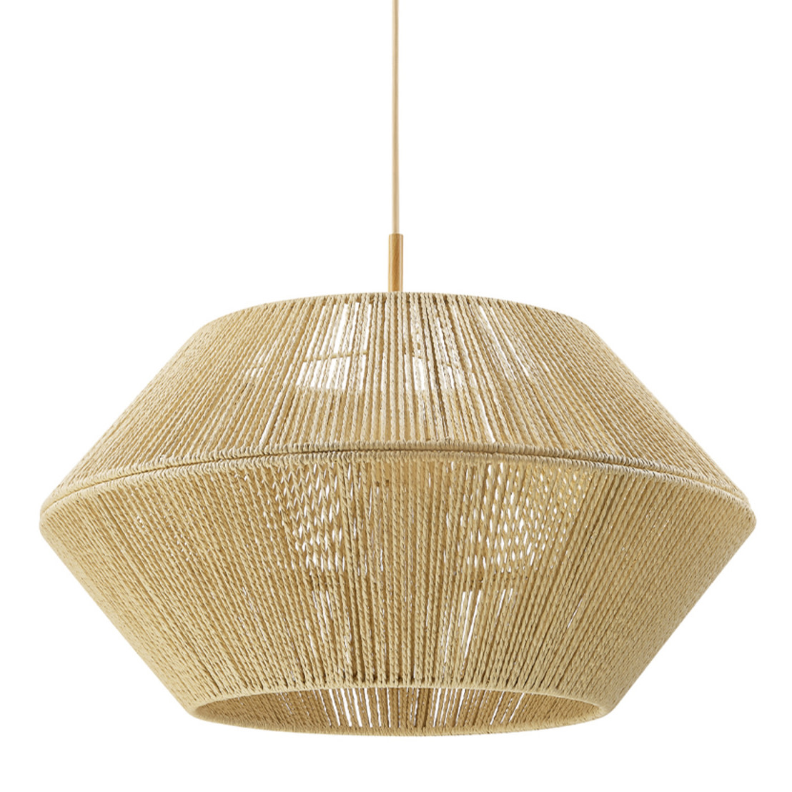 Photos - Chandelier / Lamp Electric Globe  65470 Terra 25" Wide Pendant with Paper Twine Shade Wood Toned Indoor Lighting Pendants 91007800 