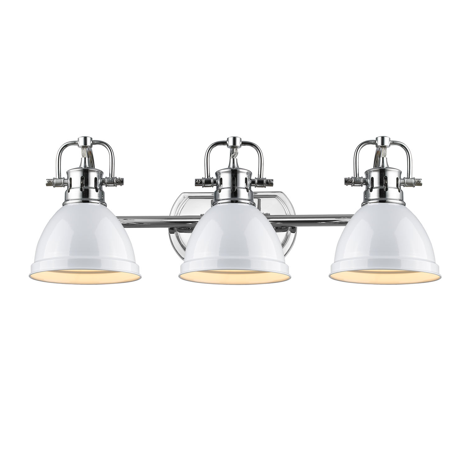 Photos - Chandelier / Lamp Wide Golden Lighting 3602-BA3-CH Duncan 3 Light 25"  Vanity Light White Indoor Lighting Bathroom Fixtures Vanity Light 3602-B 