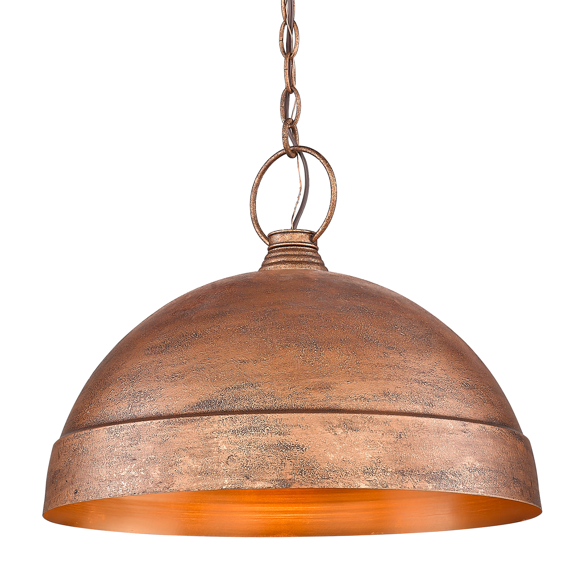 Photos - Chandelier / Lamp Lincoln Golden Lighting 0318-L  17" Wide Pendant Vintage Copper Indoor Lighting Pendants 0318-L VC 