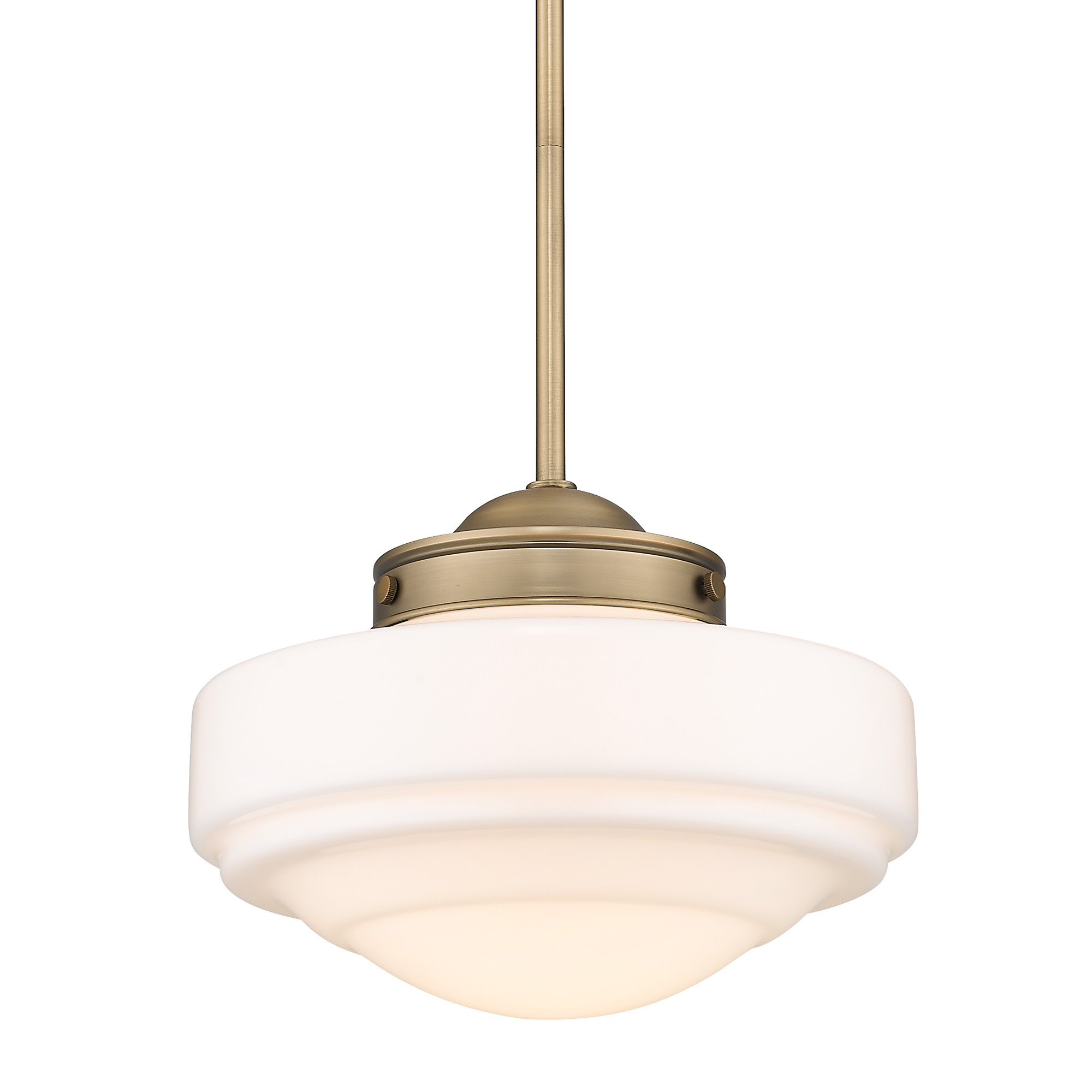 Photos - Chandelier / Lamp Wide Golden Lighting 0508-M Ingalls 12"  Pendant Modern Brass / Vintage Milk Glass Indoor Lighting Pendants 0508-M MBS-VMG 