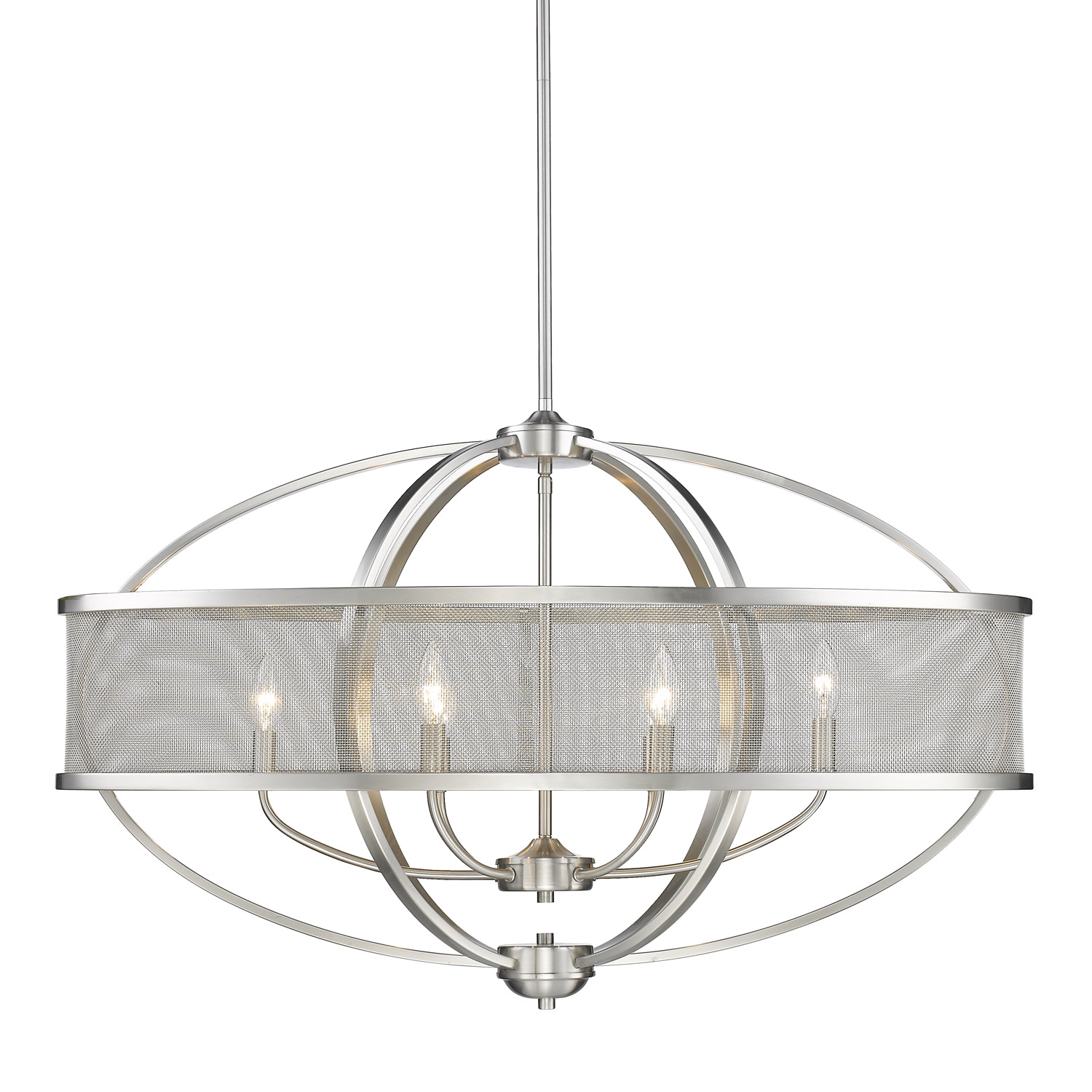 Photos - Chandelier / Lamp Wide Golden Lighting 3167-LP PW-PW Colson 6 Light 36-1/4"  Chandelier Pewter Indoor Lighting Chandeliers 