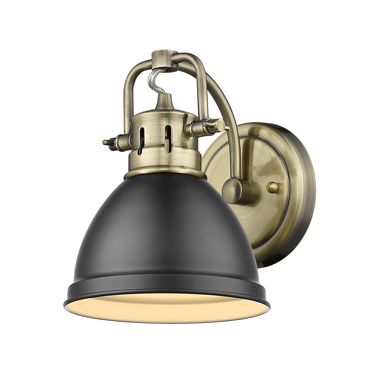 Photos - Chandelier / Lamp Golden Lighting 3602-BA1 BLK Duncan 9" Tall Bathroom Sconce Aged Brass Indoor Lighting Bathroom Fixtures Bathroom Sconce 360