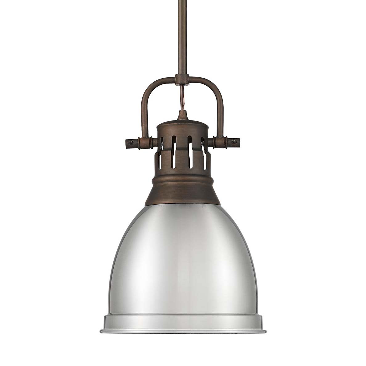 Photos - Chandelier / Lamp Wide Golden Lighting 3604-S RBZ Duncan 9"  Mini Pendant Rubbed Bronze / Pewter Indoor Lighting Pendants 3604-S RBZ-PW 