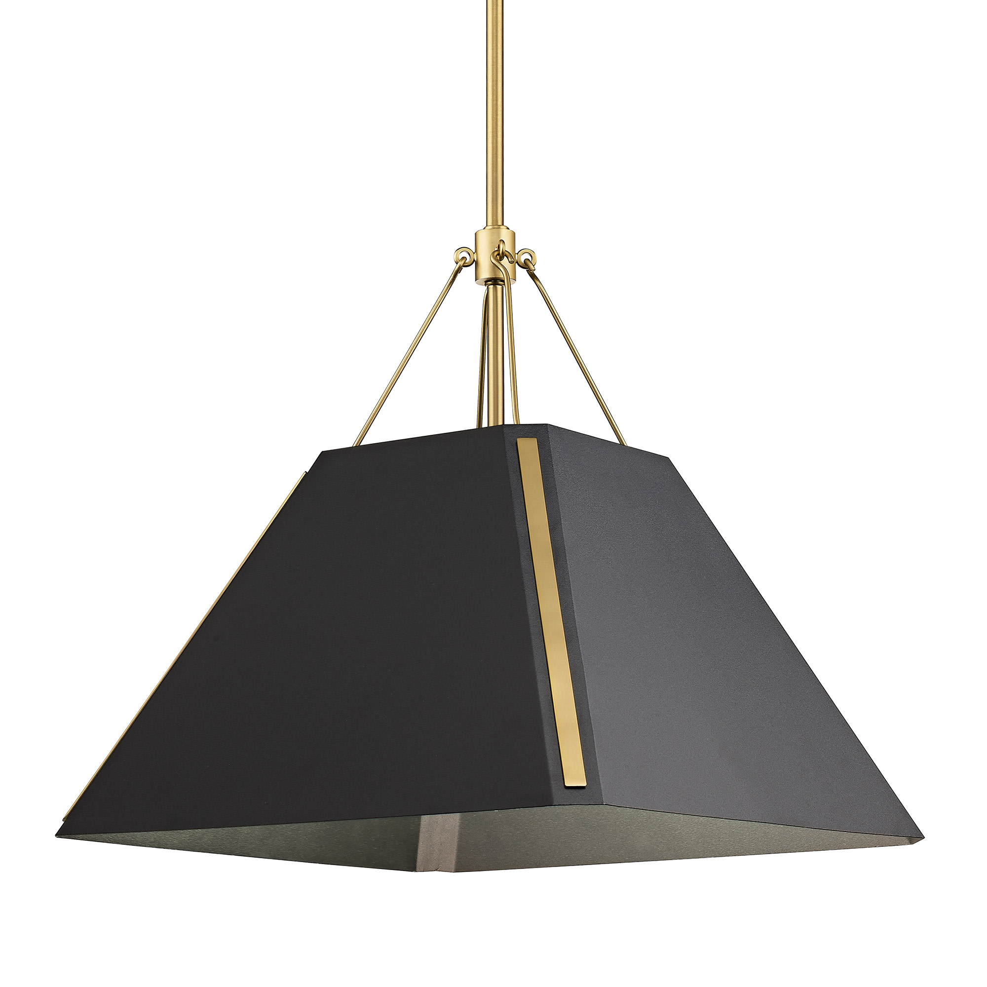 Photos - Chandelier / Lamp Golden Lighting 3879-M NB Ranik 16" Wide Pendant with Natural Black Shade Brushed Champagne Bronze Indoor Lighting Pendants