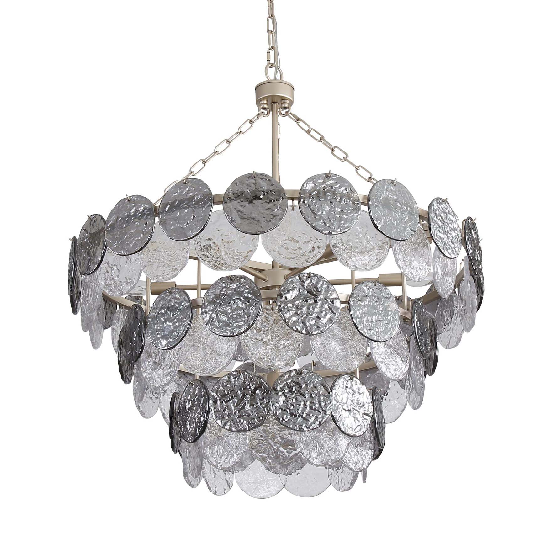 Photos - Chandelier / Lamp Cascada Golden Lighting 6007-32  13 Light 32" Wide Pendant Aegean Silver / Smoke Plated Indoor Lighting Pendants 6007-32 AGS 