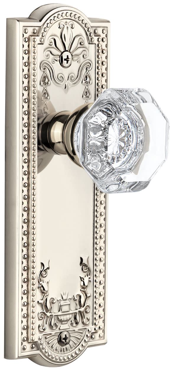 Photos - Door Handle CRYSTAL Grandeur Parthenon Passage Door Knobset with Chambord  Knob - Polished Nickel - 800055 800055 