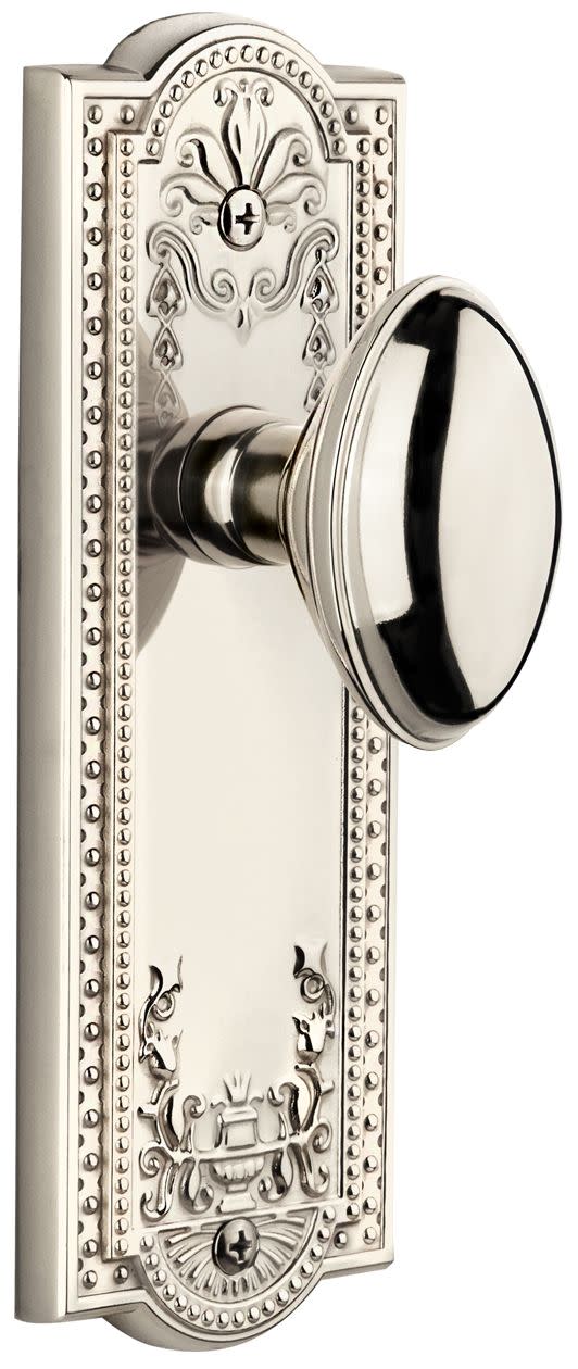 Photos - Door Handle EDEN Grandeur Parthenon Privacy Door Knobset with  Prairie Knob - Polished Nickel - 800375 800375 