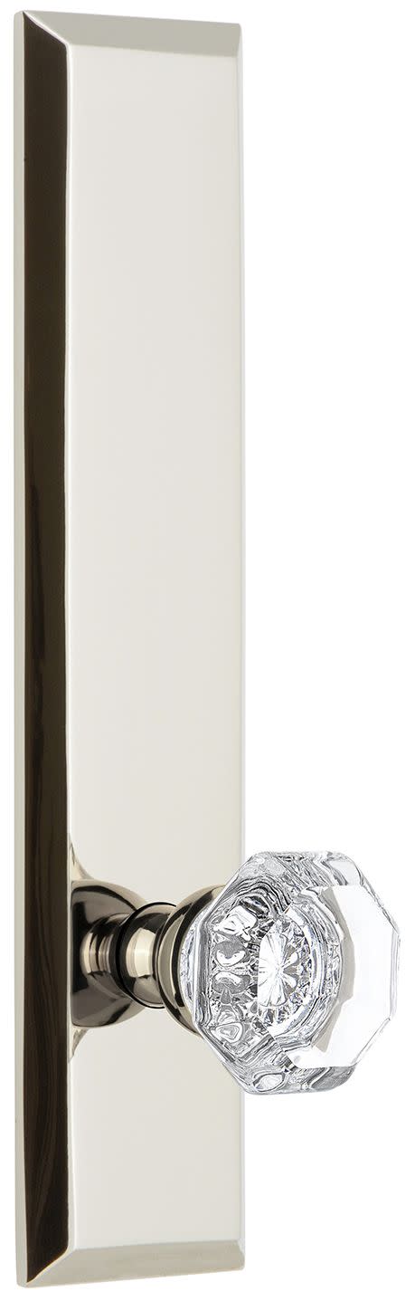 Grandeur Fifth Avenue Passage Door Knobset with Chambord Crystal Knob - Polished Nickel - 802875