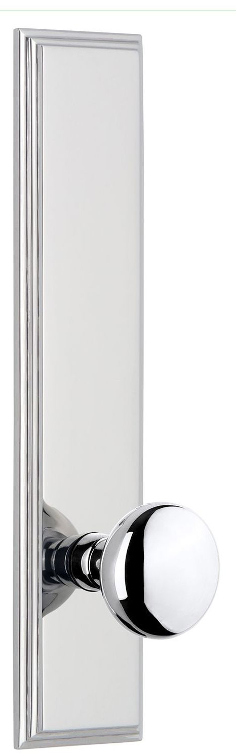 Grandeur Carre Rose Single Dummy Door Knob with Fifth Avenue Knob - Bright Chrome - 803465
