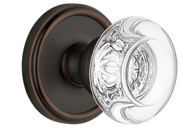 Photos - Door Handle Bordeaux Grandeur Georgetown Dummy Door Knobset with  Crystal Knob - Timeless Bronze - 810088 810088 
