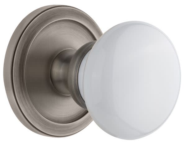 Photos - Door Handle Park Grandeur Circulaire Dummy Door Knobset with Hyde  Knob - Antique Pewter - 810532 810532 
