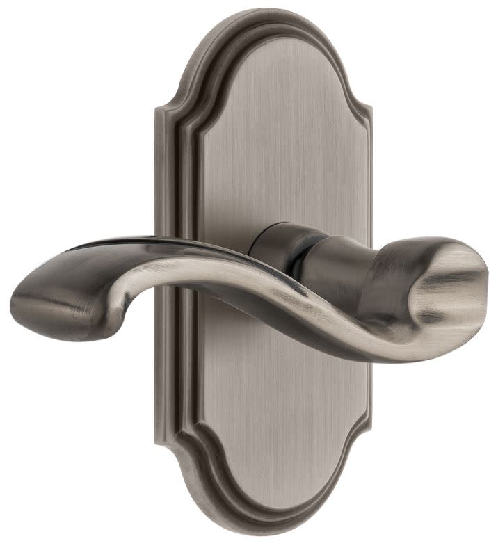Photos - Door Handle Arc International Grandeur ARCPRTSDNARH Arc Solid Brass Right Handed Single Dummy Door Lever with Portofino Lever Antique Pewter Door Hardware 