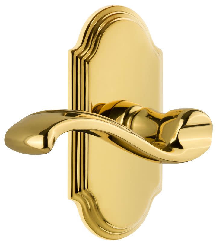 Photos - Door Handle Arc International Grandeur ARCPRTSDNARH Arc Solid Brass Right Handed Single Dummy Door Lever with Portofino Lever Polished Brass Door Hardware 