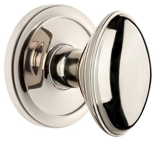 Photos - Door Handle EDEN Grandeur Circulaire Passage Door Knobset with  Prairie Knob - Polished Nickel - 812475 812475 