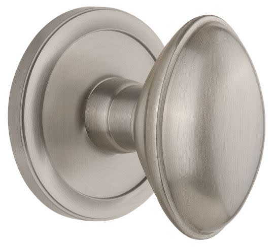 Photos - Door Handle EDEN Grandeur Circulaire Privacy Door Knobset with  Prairie Knob - Satin Nickel - 820254 820254 