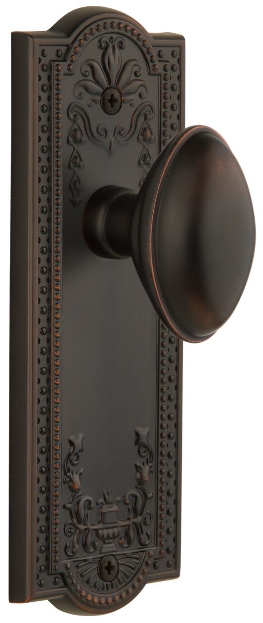 Photos - Door Handle EDEN Grandeur Parthenon Privacy Door Knobset with  Prairie Knob - Timeless Bronze - 821372 821372 