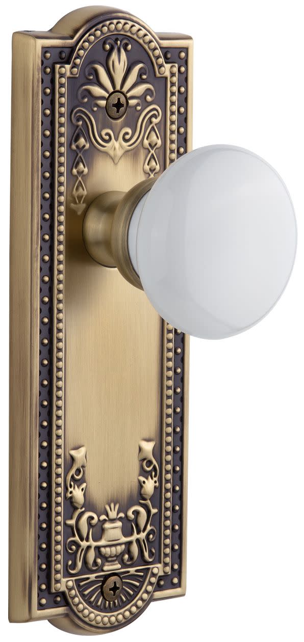 Photos - Door Handle Park Grandeur Parthenon Passage Door Knobset with Hyde  Knob - Vintage Brass - 822357 822357 