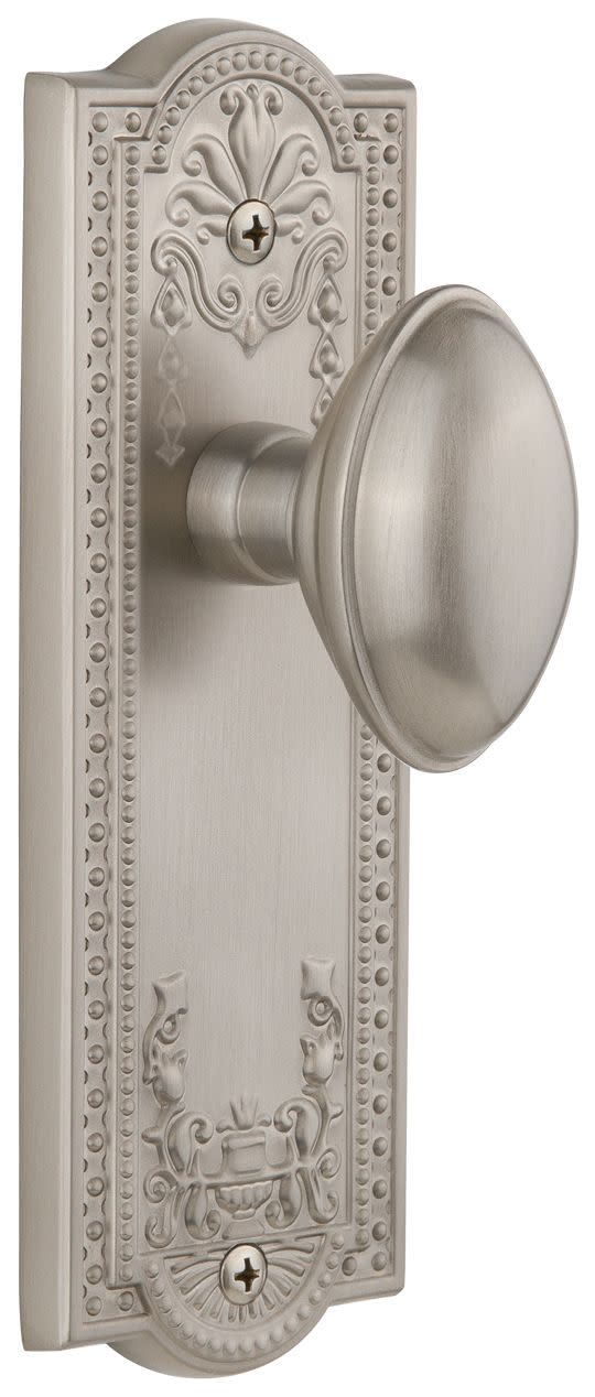 Photos - Door Handle EDEN Grandeur Parthenon Passage Door Knobset with  Prairie Knob - Satin Nickel - 822399 822399 
