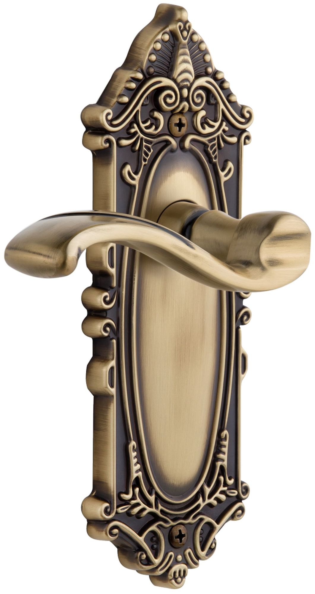 Photos - Door Handle Grande Grandeur GVCPRTSDNALH Victorian Solid Brass Rose Left Handed Single Dummy Door Lever with Portofino Lever Vintage Bra