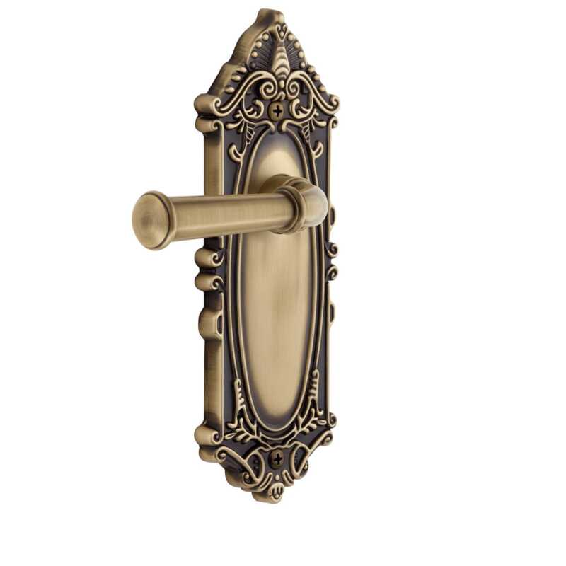 Photos - Door Handle Grande Grandeur GVCGEOPRV234LH Georgetown Solid Brass Left Handed Privacy Door Lever Set with Arch Rose from the Victorian C