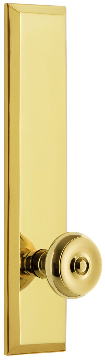 Grandeur Fifth Avenue Single Dummy Door Knob with Bouton Knob - Polished Brass - 836452