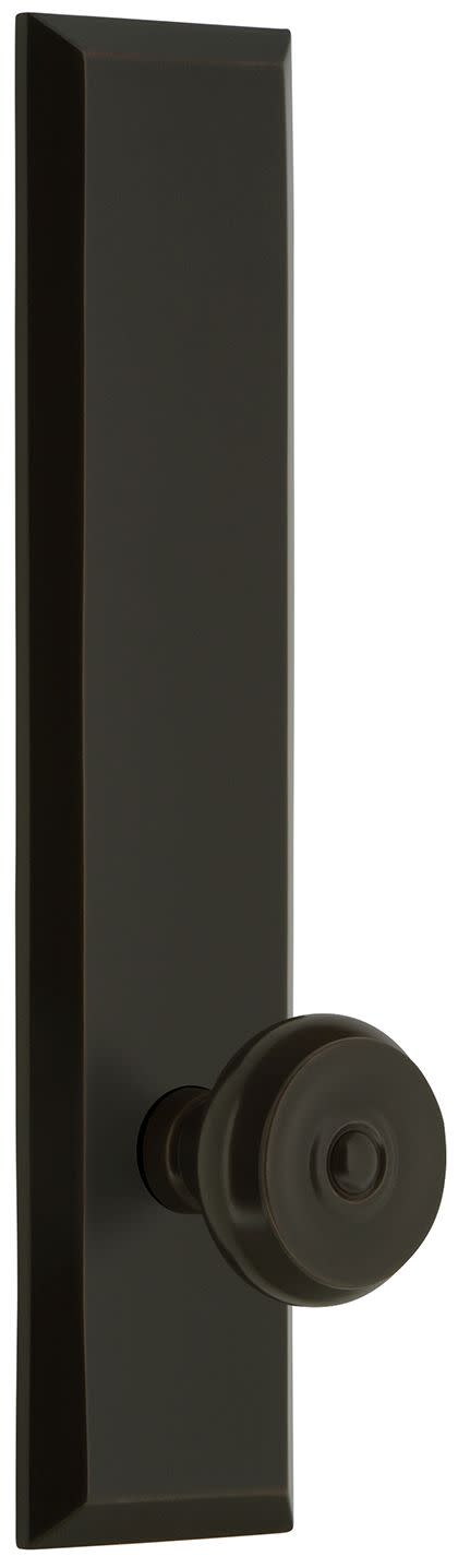 Grandeur Fifth Avenue Privacy Door Knobset with Bouton Knob - Timeless Bronze - 837531