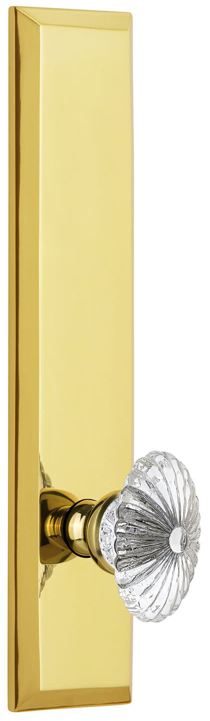 Grandeur Fifth Avenue Privacy Door Knobset with Burgundy Crystal Knob - Lifetime Brass - 837543