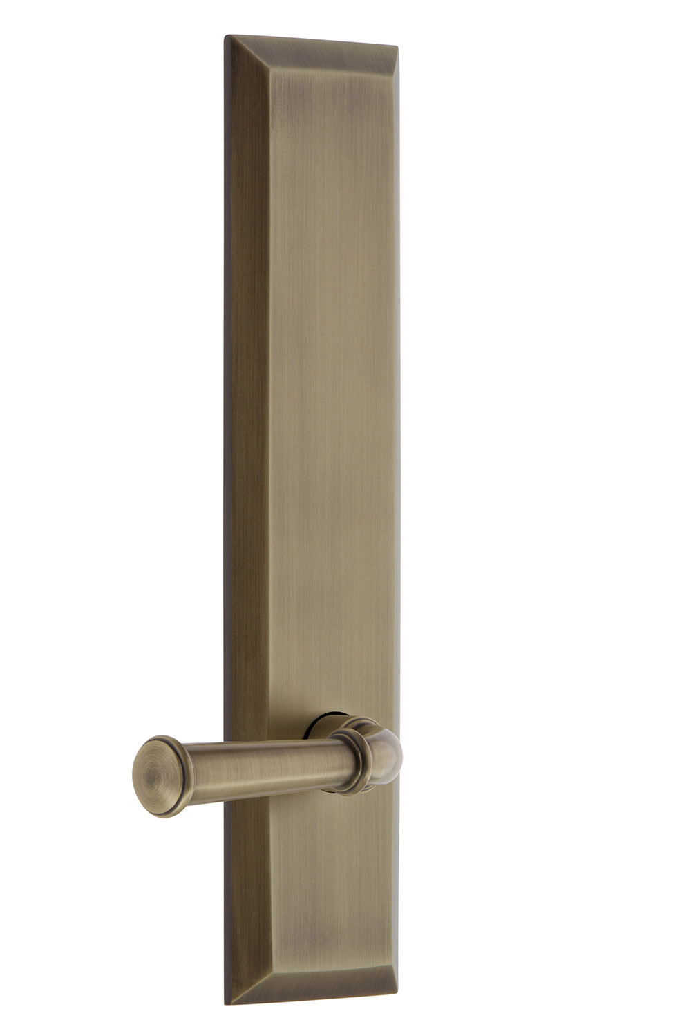 Grandeur FAVGEO_TP_PRV_234_RH Fifth Avenue Solid Brass Tall Plate Right Handed Privacy Door Lever Set with Georgetown Lever and 2-3/4" Backset Vintage