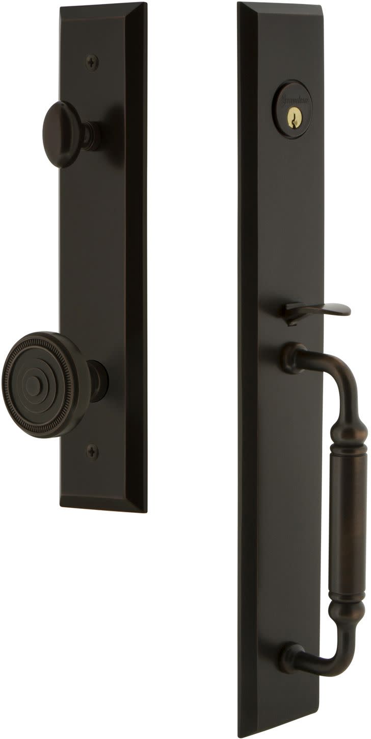 Photos - Other for Repair MKW Grandeur FAVCGRSOLESETDNA Fifth Avenue Solid Brass Rose Dummy "C" Grip Handleset with Soleil Knob Timeless Bronze Door Hardw