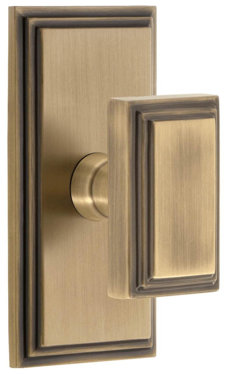 Photos - Door Handle Grandeur CARCARPSG238CS Carre Solid Brass Passage Door Knob Set with Carre Short Trim from the Concealed Screw Collection 