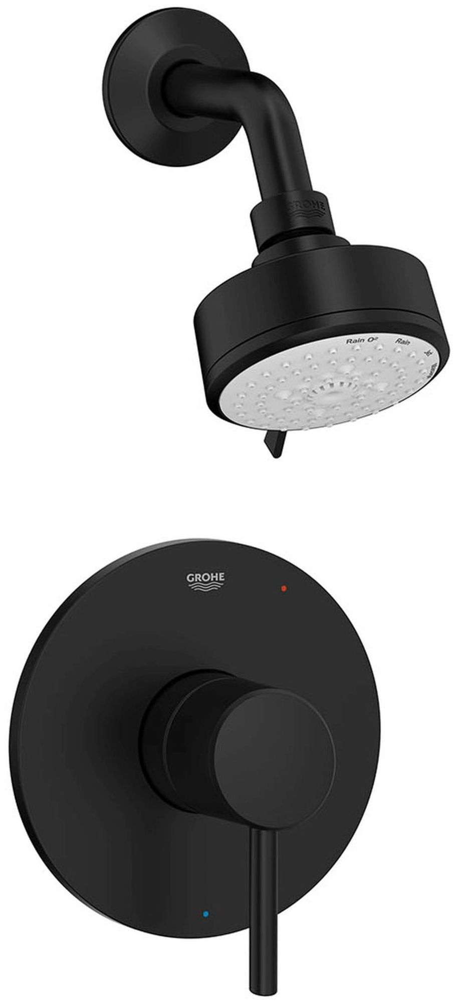 Grohe 10 249 5 Concetto Shower Only Trim Package with 1.75 GPM Multi Function Shower Head with EcoJoy DreamSpray and SpeedClean Technologies and