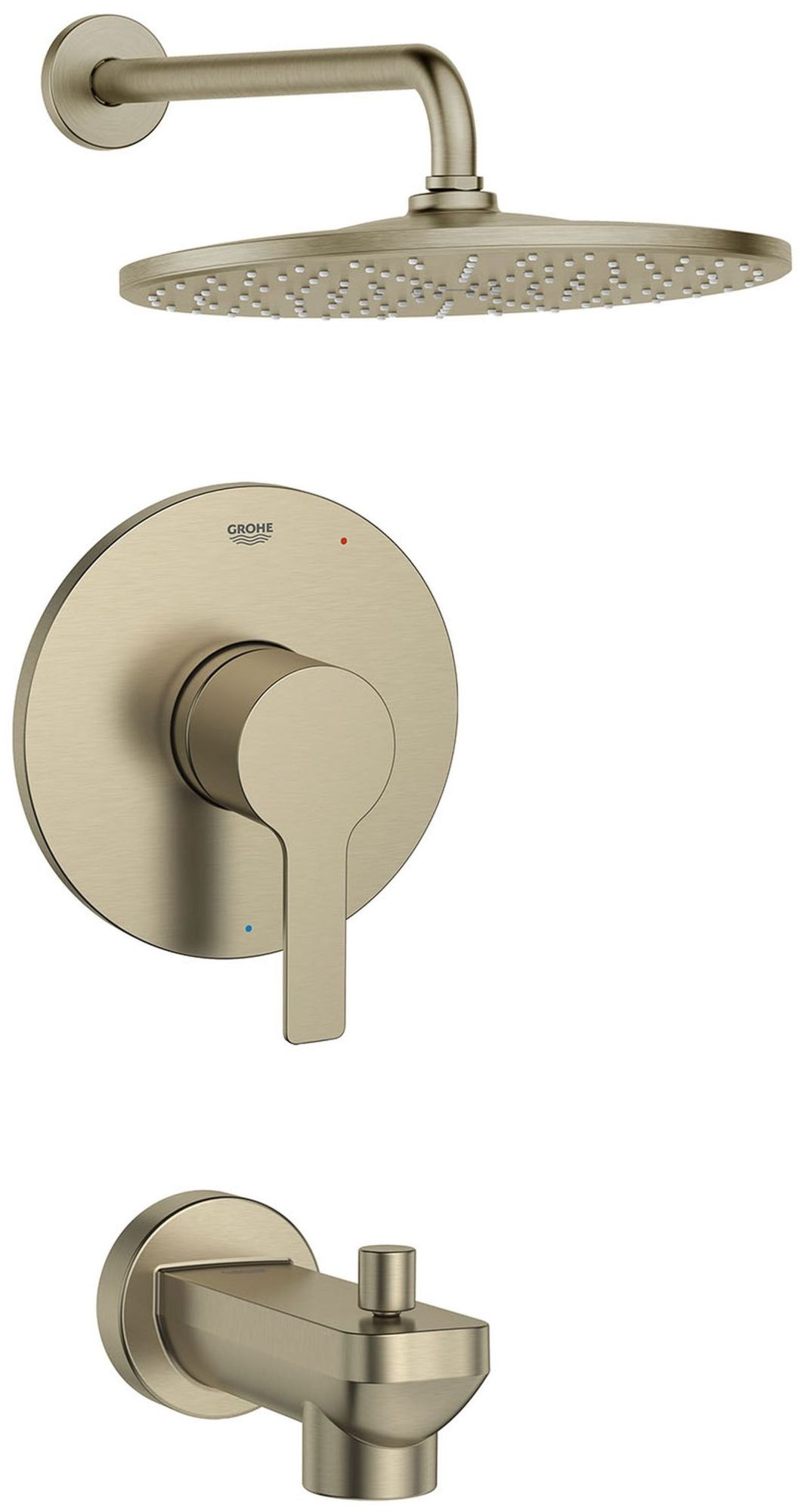 Grohe 10 252 4 Lineare Tub and Shower Trim Package with 1.75 GPM Single Function Shower Head with EcoJoy DreamSpray SpeedClean and SilkMove
