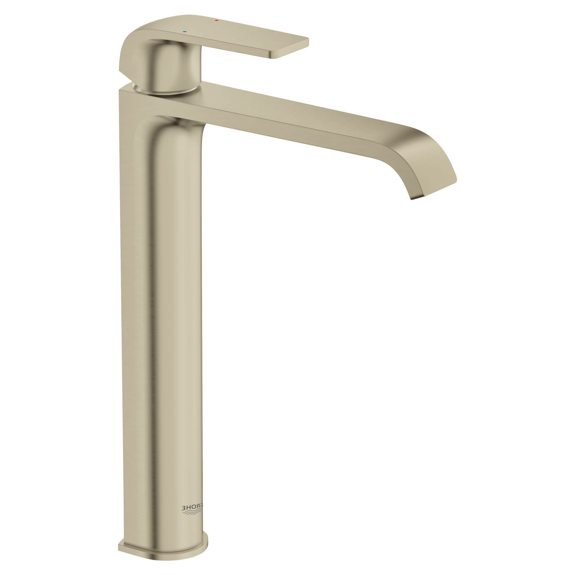 Grohe 23 869 Defined 1.2 GPM Vessel Single Hole Bathroom Faucet with SilkMove and EcoJoy Technologies Brushed Nickel Faucet Bathroom Sink Faucets