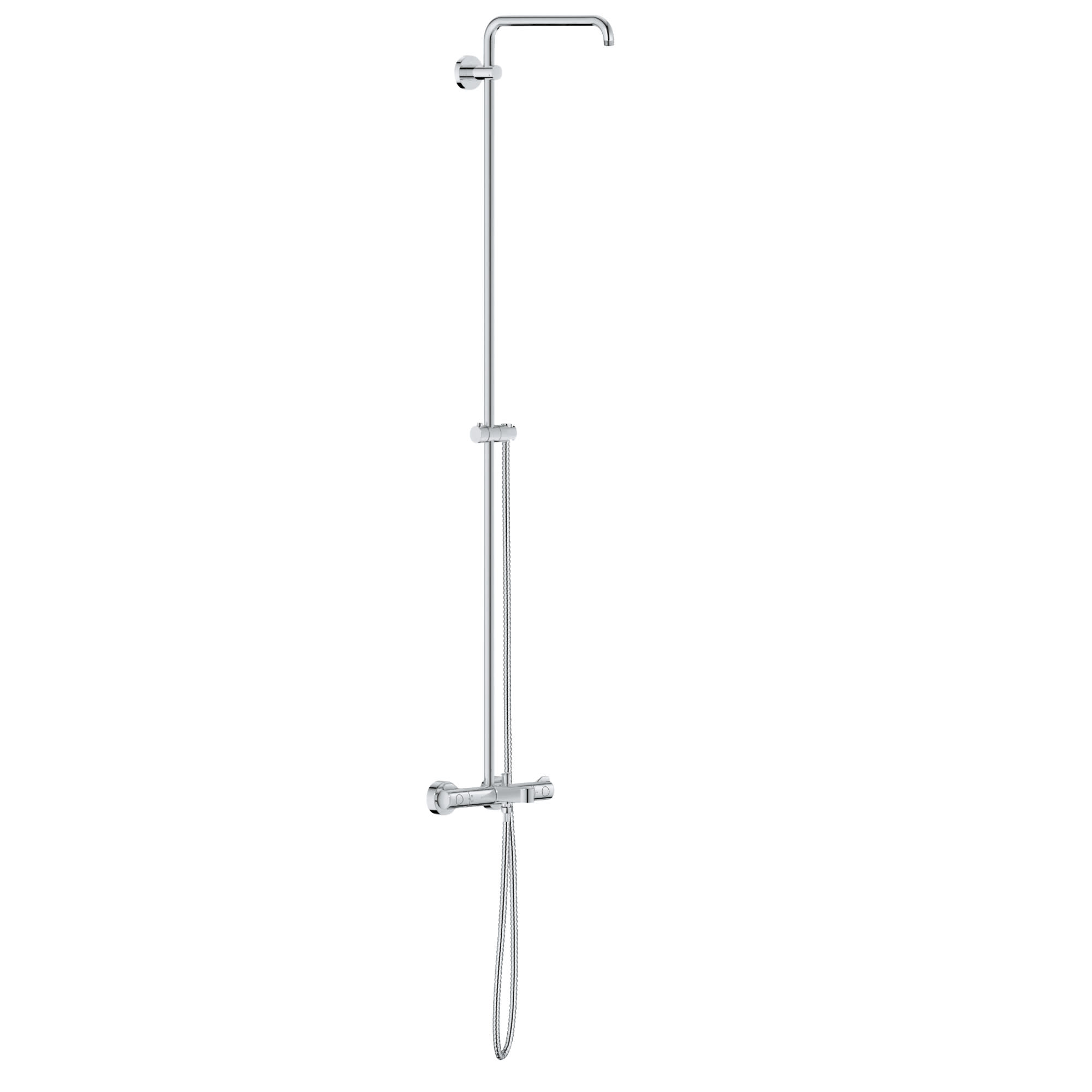 Grohe 26 490 Euphoria Double Handle Thermostatic Shower System 57-15/16" Center to Center With Tub Filler - Less Shower Head and Handshower Starlight