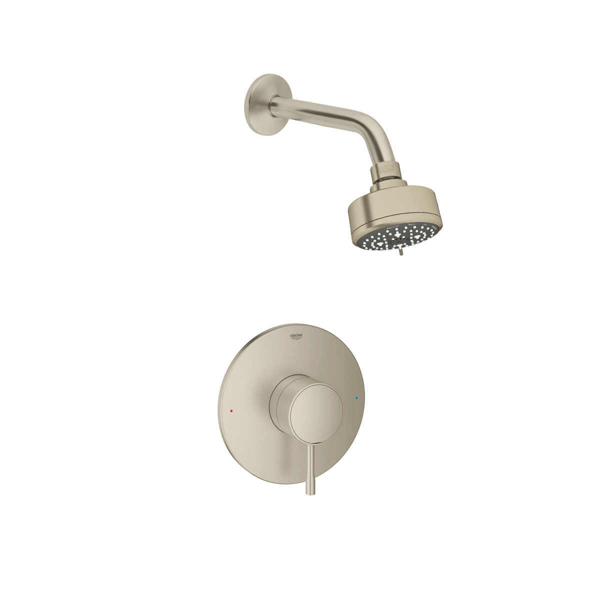 Grohe GSS-Essence-PB-1 Essence Shower Only Package with 1.75 GPM Multi Function Shower Head - Valve Included Brushed Nickel Showers Shower Only