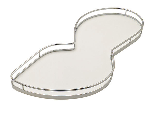 Hafele 541.32.745 LeMans II Series 15 Inch Long Right Swing Corner Pull Out Shelf Chrome / White Kitchen Organizers Accessories and Parts Lazy Susan