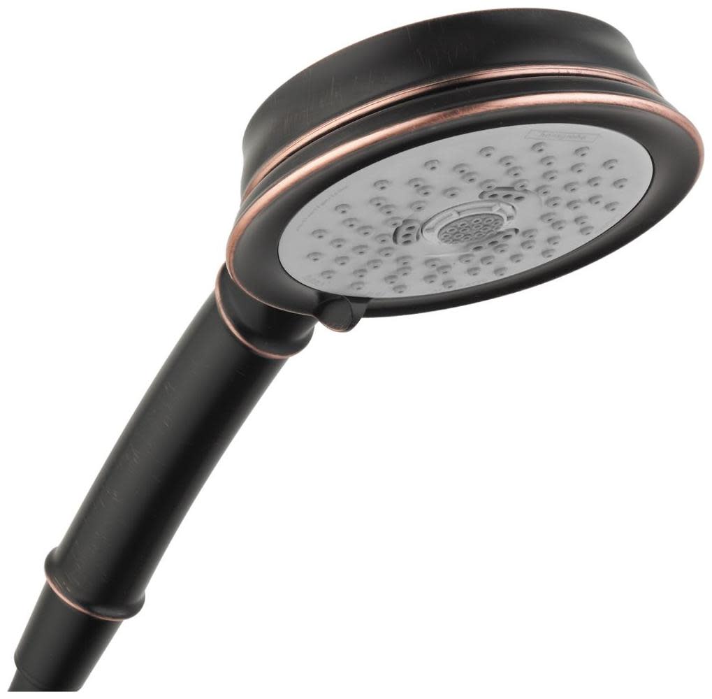 Hansgrohe 04753 Croma 100 Classic 1.8 GPM Multi Function Hand Shower with 3 Spray Settings Less Hose - Limited Lifetime Warranty Rubbed Bronze Showers