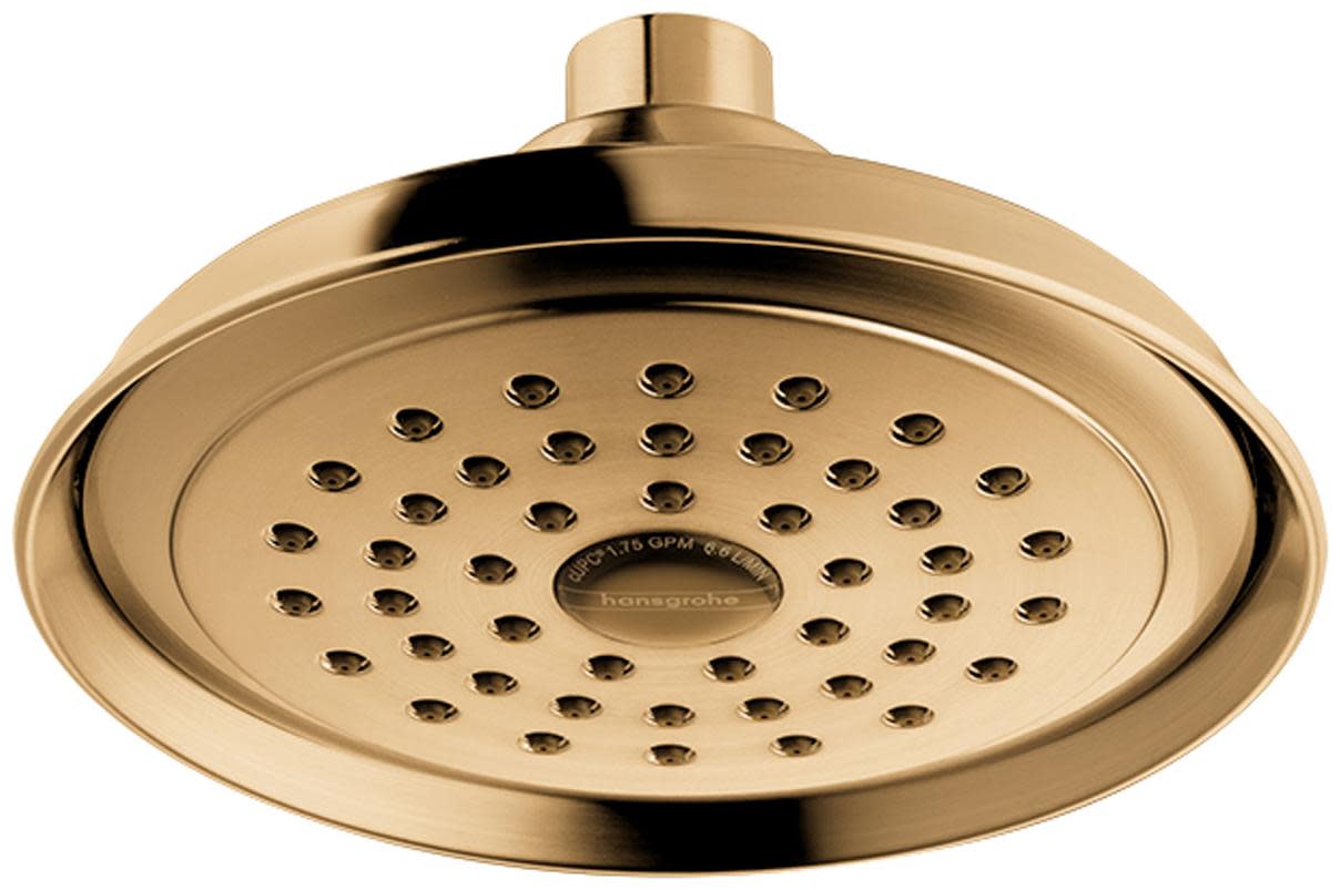 Hansgrohe 04781 Joleena 1.5 GPM Single Function Rain Shower Head Brushed Bronze Showers Shower Heads Single Function