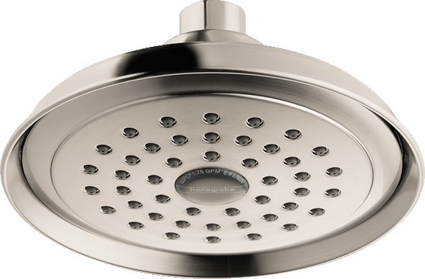 Hansgrohe 04933 Joleena 2.5 GPM Single Function Rain Shower Head Brushed Nickel Showers Shower Heads Single Function
