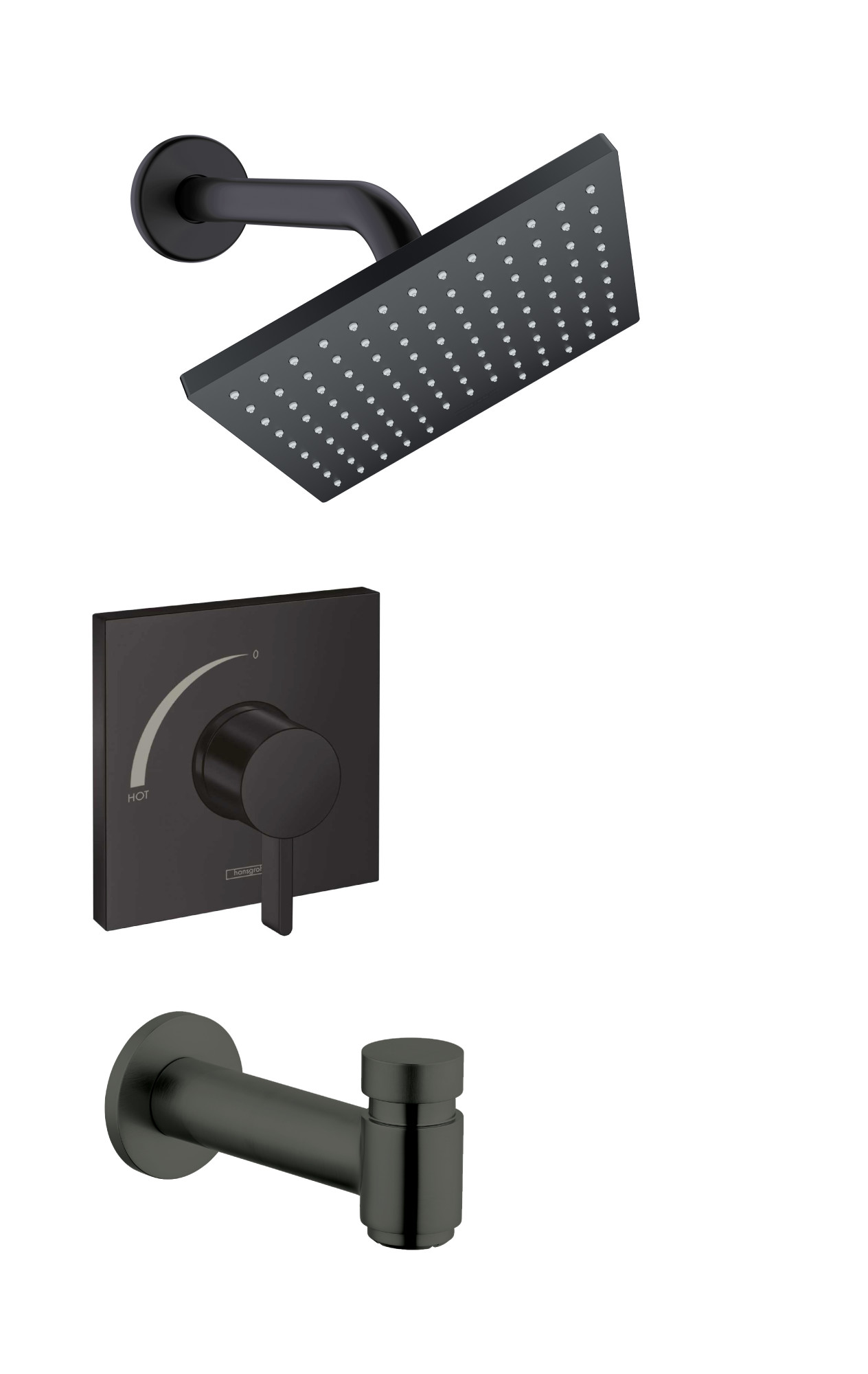 Hansgrohe 04962 Vernis Blend Tub and Shower Trim Package with 1.75 GPM Single Function Shower Head Matte Black Showers Tub and Shower Pressure