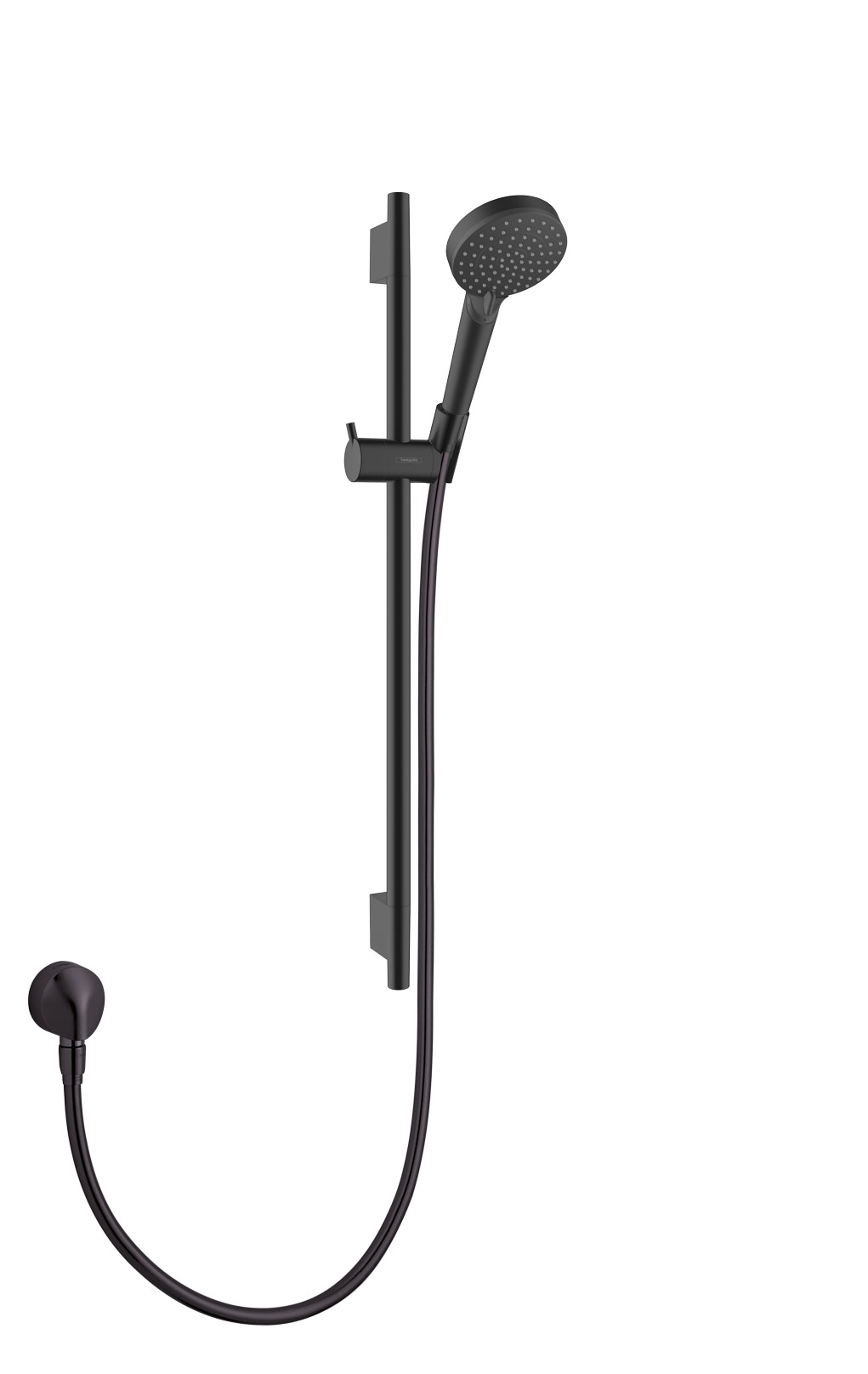 Hansgrohe 04970 Vernis Blend 1.75 GPM Multi Function Hand Shower Set with Slidebar Wall Elbow and Hose Matte Black Showers Hand Showers Multi