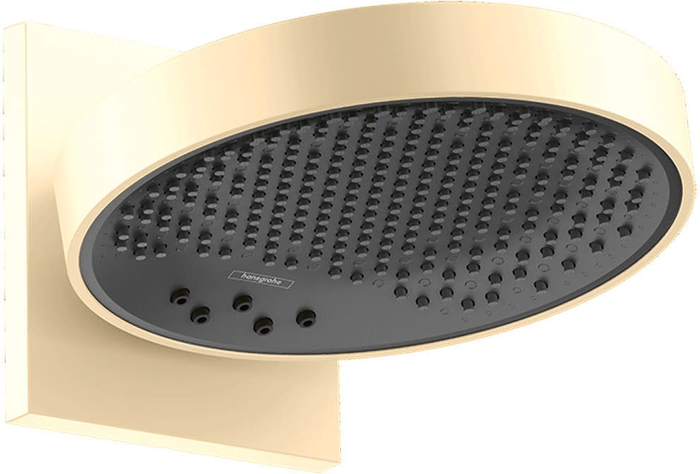 Hansgrohe 26232 Rainfinity 2.5 GPM Multi Function Rain Shower Head Brushed Gold Optic Showers Shower Heads Multi Function