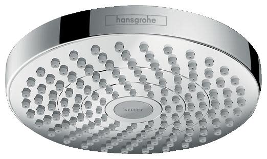 Hansgrohe 26549 Croma Select S 1.5 GPM Rain Shower Head with Select and QuickClean Technologies Chrome Showers Shower Heads Multi Function