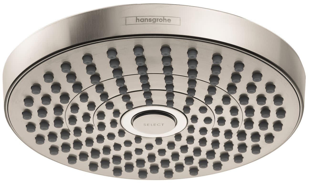 Hansgrohe 26549 Croma Select S 1.5 GPM Rain Shower Head with Select and QuickClean Technologies Brushed Nickel Showers Shower Heads Multi Function