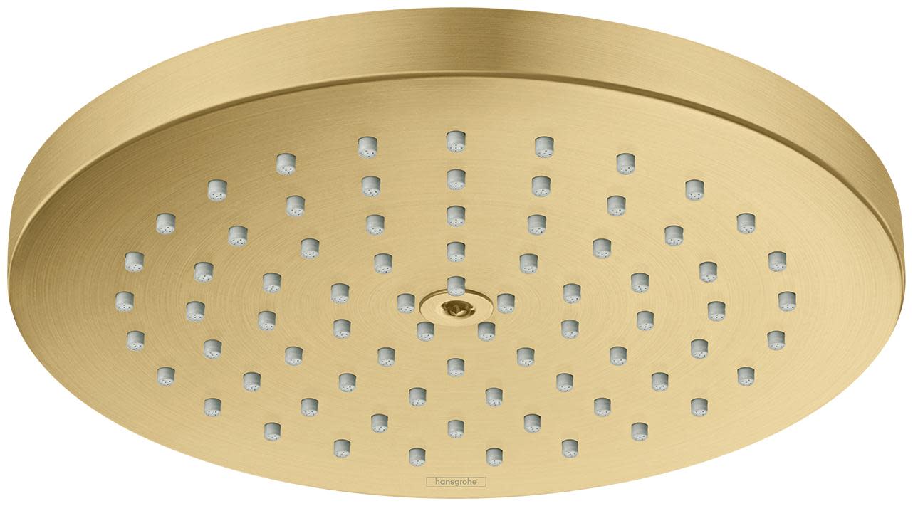 Hansgrohe 27629 Raindance S 1.8 GPM Single Function Shower Head with PowderRain Technology Brushed Gold Optic Showers Shower Heads Single Function
