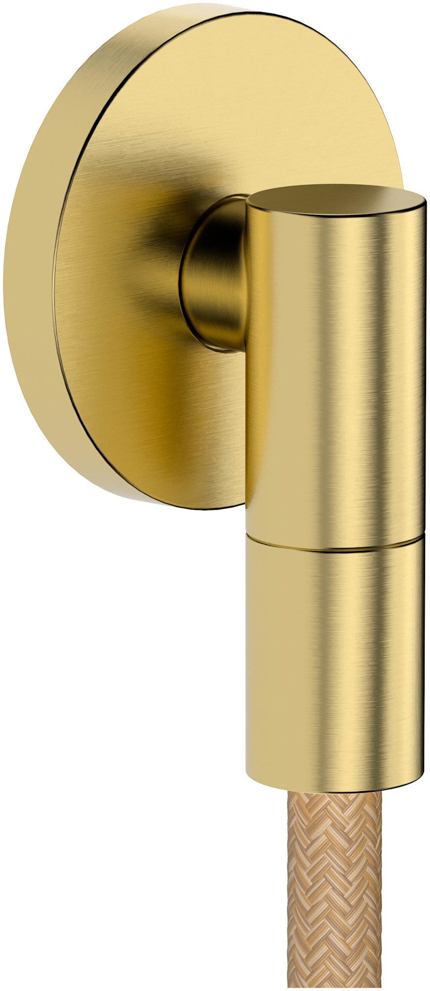 Hansgrohe 28882 Wall Outlet S with Check Valve - Round Brushed Gold Optic Bath and Shower Accessories Shower Components Wall Supply Elbows
